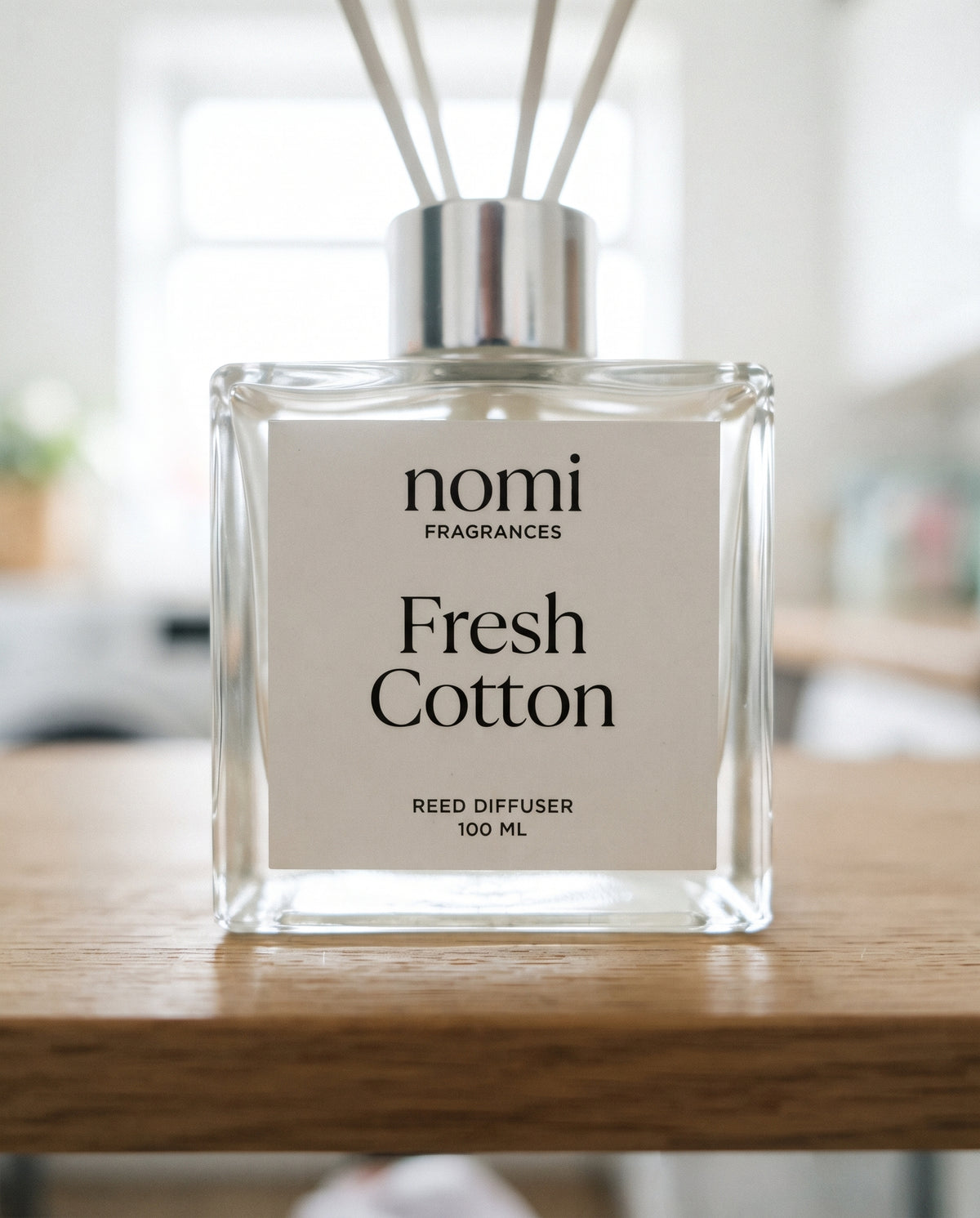 Fresh Cotton reed diffuser label closeup