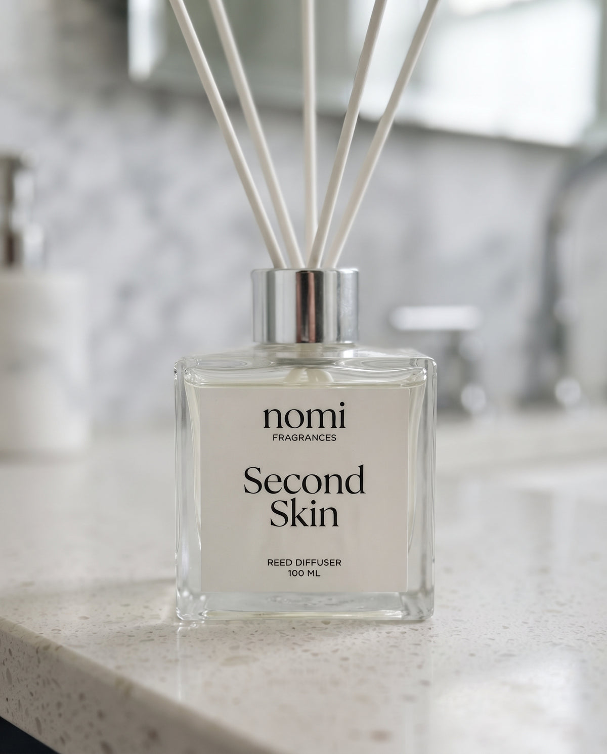 Second Skin reed diffuser label closeup